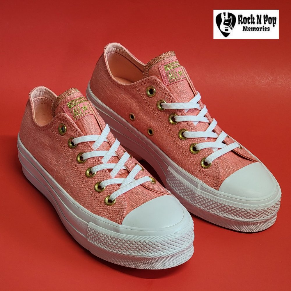 Converse Women's CTAS Ox Lift Platform 560675C  Pink/Driftwood/White